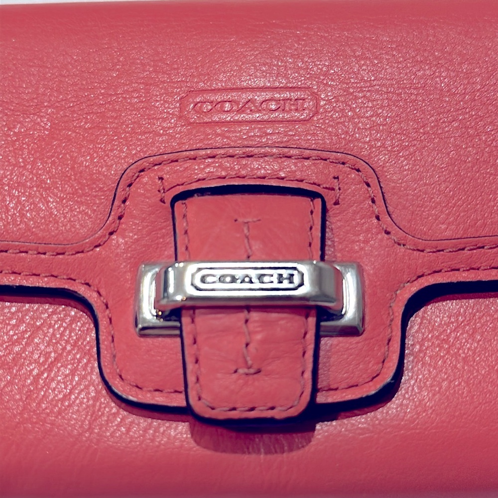 Coach Coral/Pink Leather Wallet - Picture 2 of 5